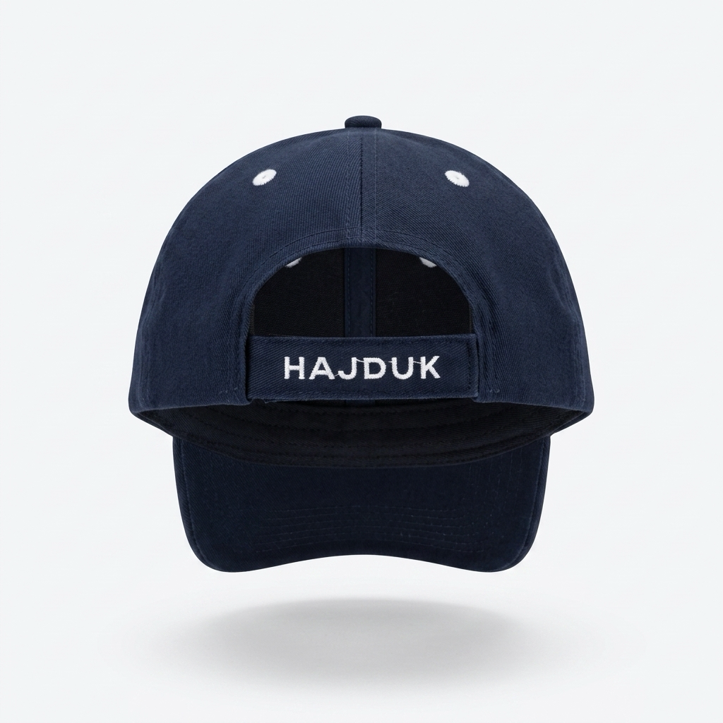 Baseball Cap Hajduk Split in Navy Navy blue cap with 'Hajduk' logo on a light gray background