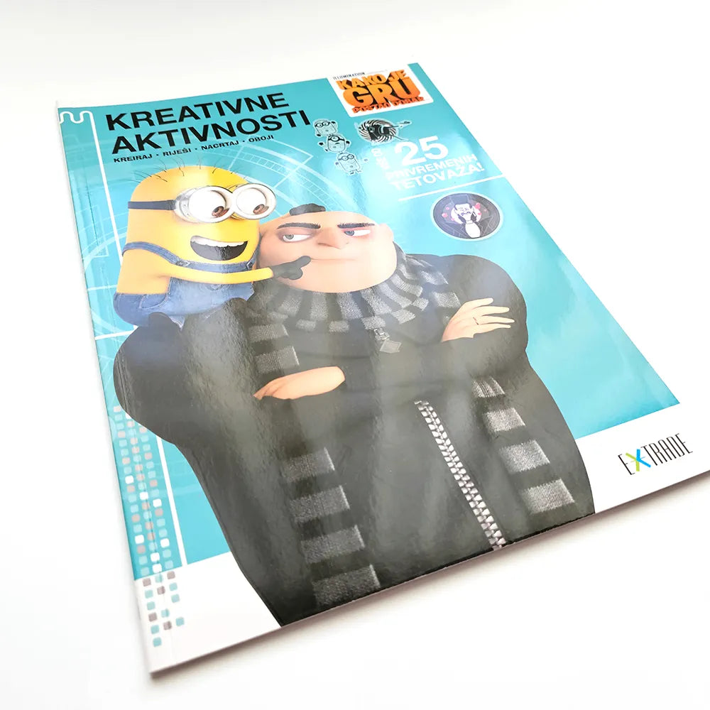 Kako Je GRU Postao Dobar: Kreativne Aktivnosti – Tetovaže Magazine cover with animated characters on a white background
