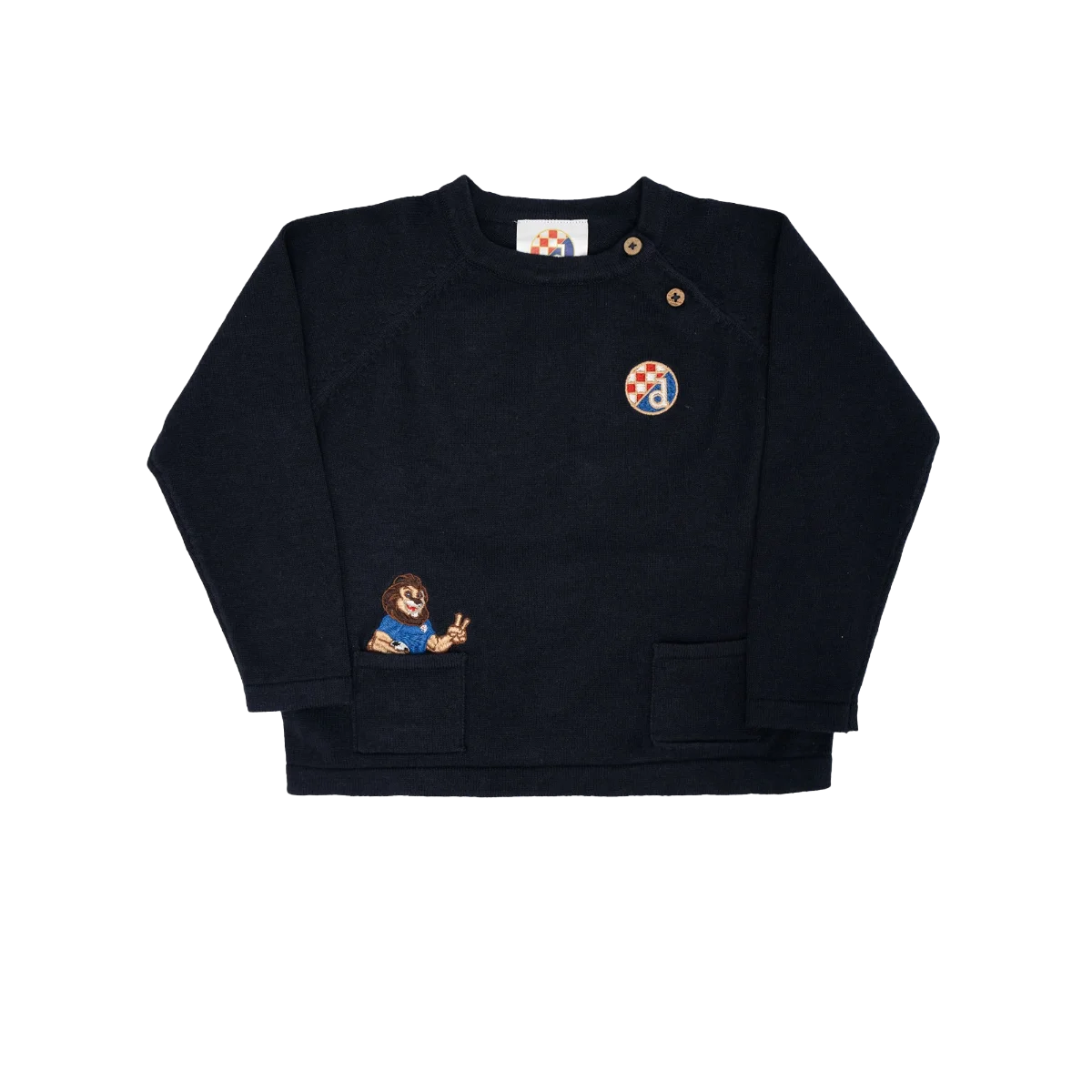 Kids Set Dinamo (Top + Bottom) Black sweatshirt with embroidered designs on a white background
