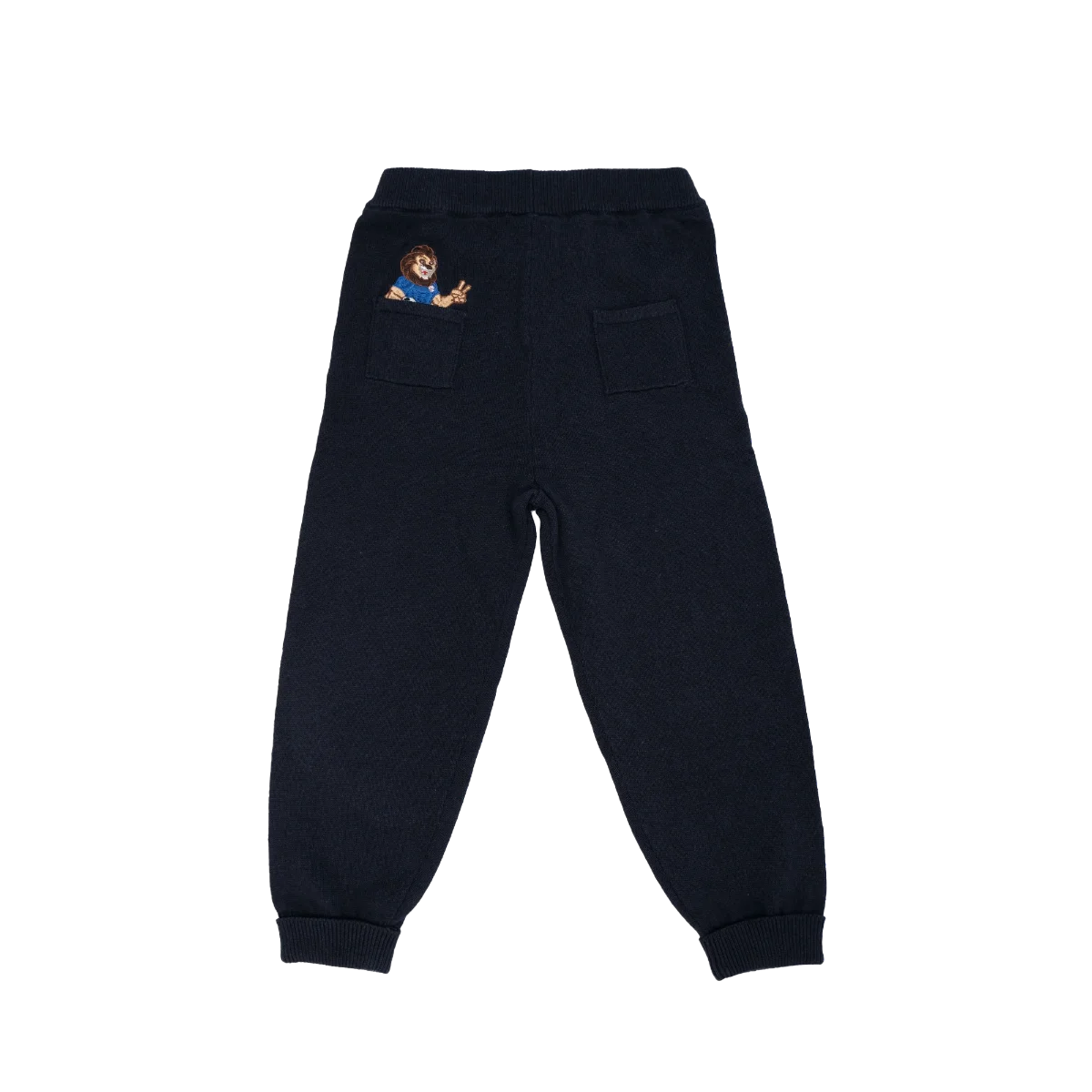 Kids Set Dinamo (Top + Bottom) Black sweatpants with a cartoon character patch on the pocket against a white background