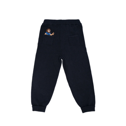 Kids Set Dinamo (Top + Bottom) Black sweatpants with a cartoon character patch on the pocket against a white background