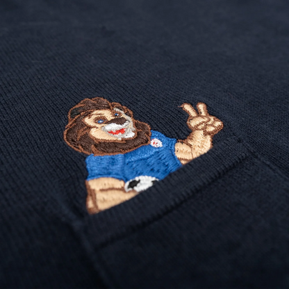 Kids Set Dinamo (Top + Bottom) Embroidered logo of a bearded character on a dark fabric background