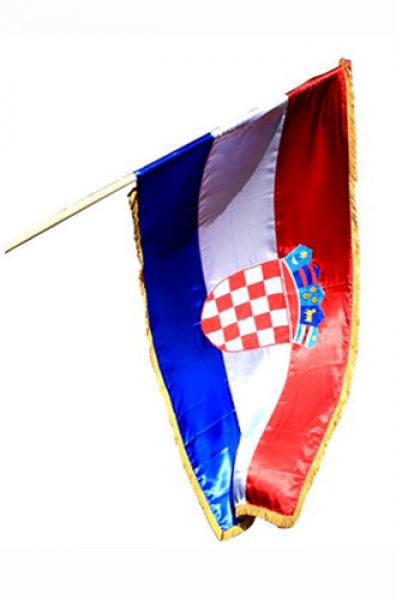 Croatian flag with coat of arms on a white background
