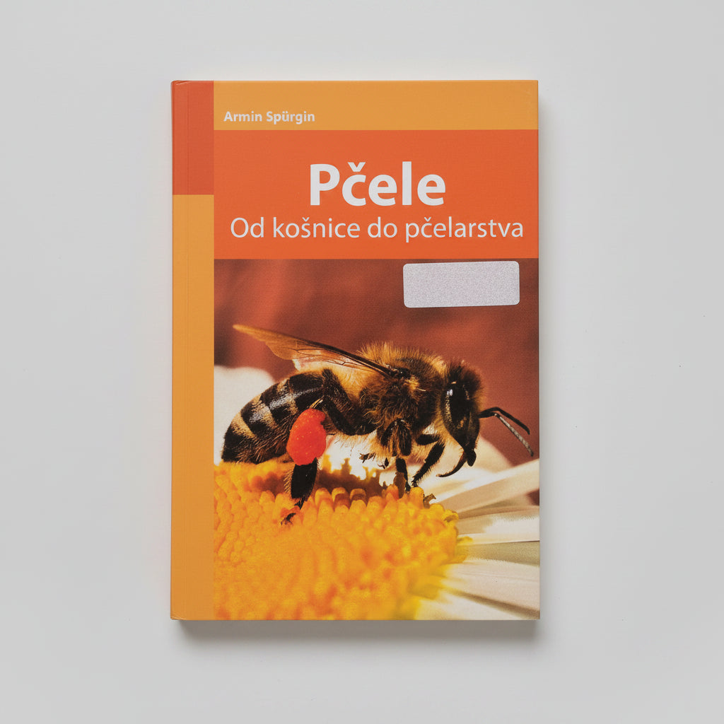 Pčele – Od Košnice Do Pčelarstva (Croatian Beekeeping Guide) Book titled 'Pçele' with a bee illustration on an orange background