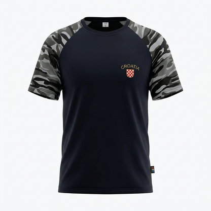 T-shirt Croatia Camo Prvo Bijelo Polje in black