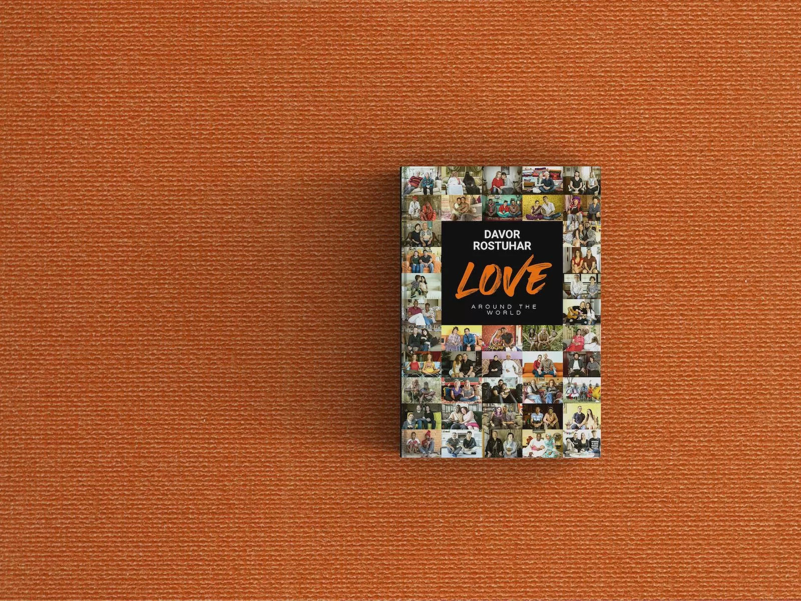 Love Around the World – Book + DVD (English) Book titled 'Love' by Davor Rostuhar on an orange textured background